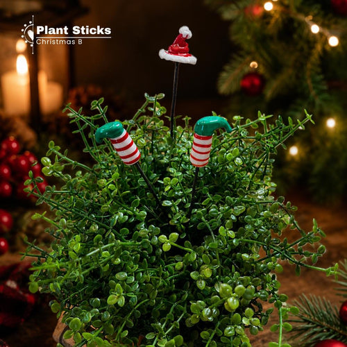 Classic Christmas Lampwork Glass Plant Sticks