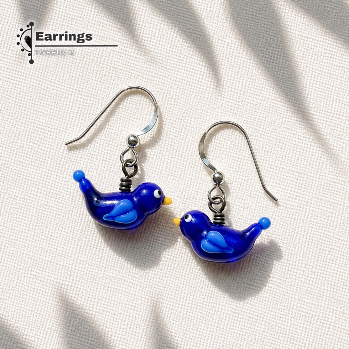 Bird Lampwork Glass Earrings