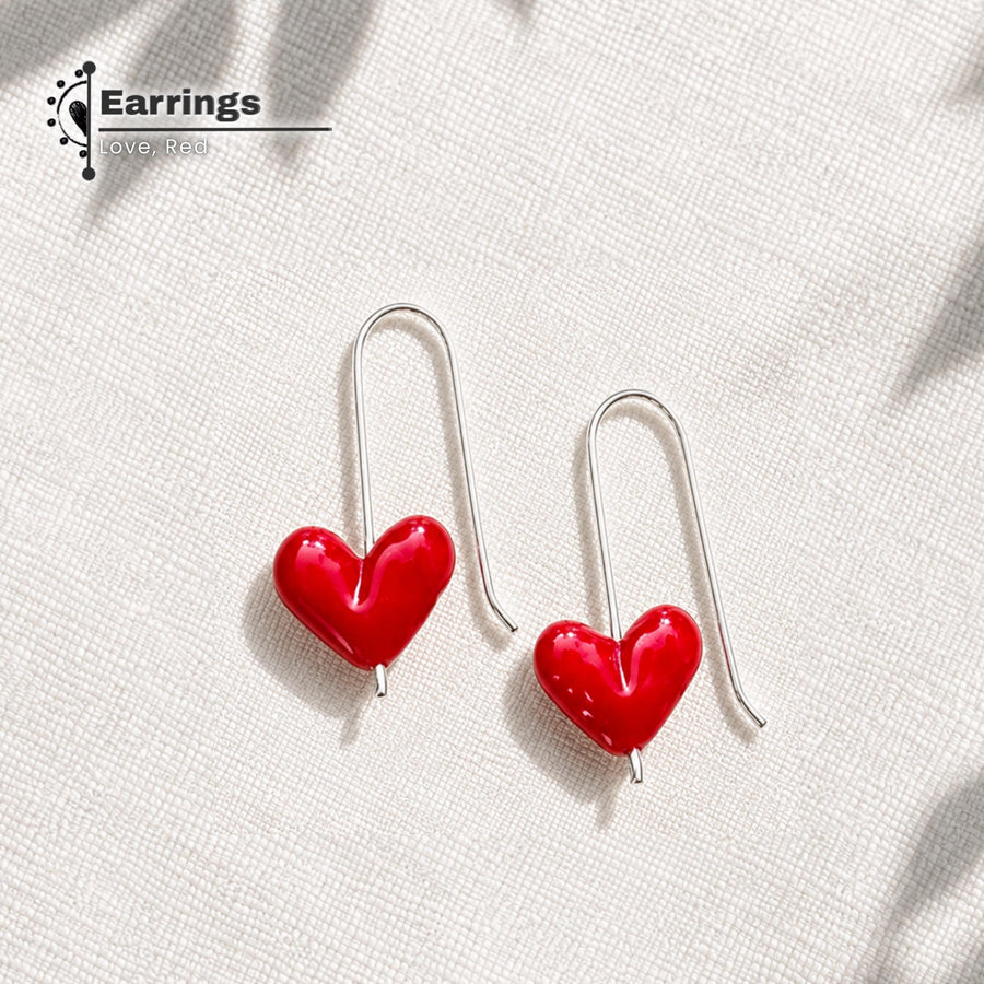 Heart Lampwork Glass Earrings