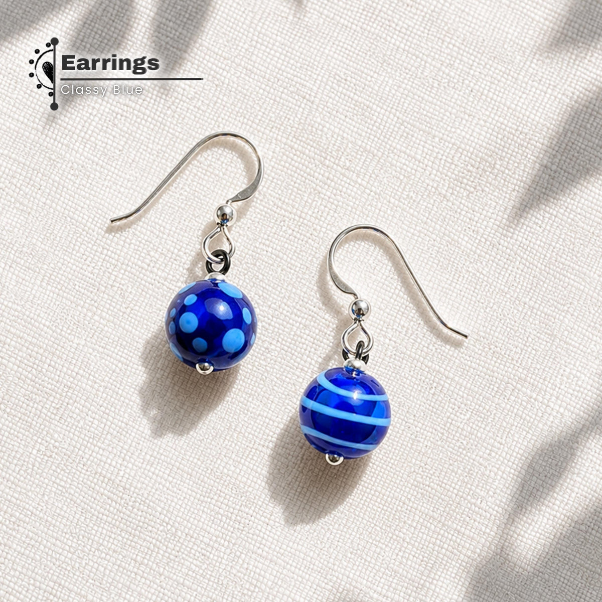 Round Lampwork Glass Earrings