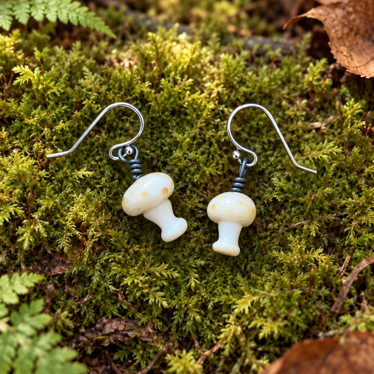 Mushroom Glass Earrings