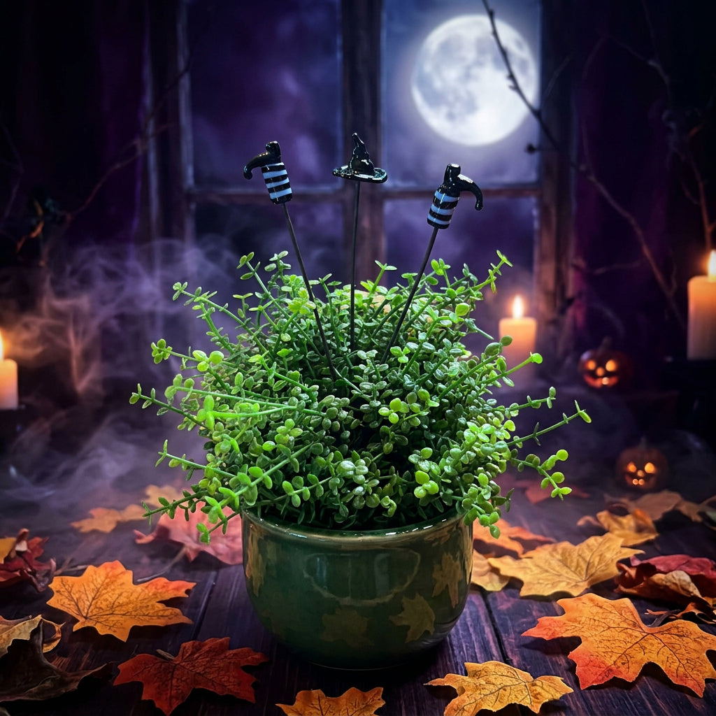 Lampworked glass Halloween plant sticks