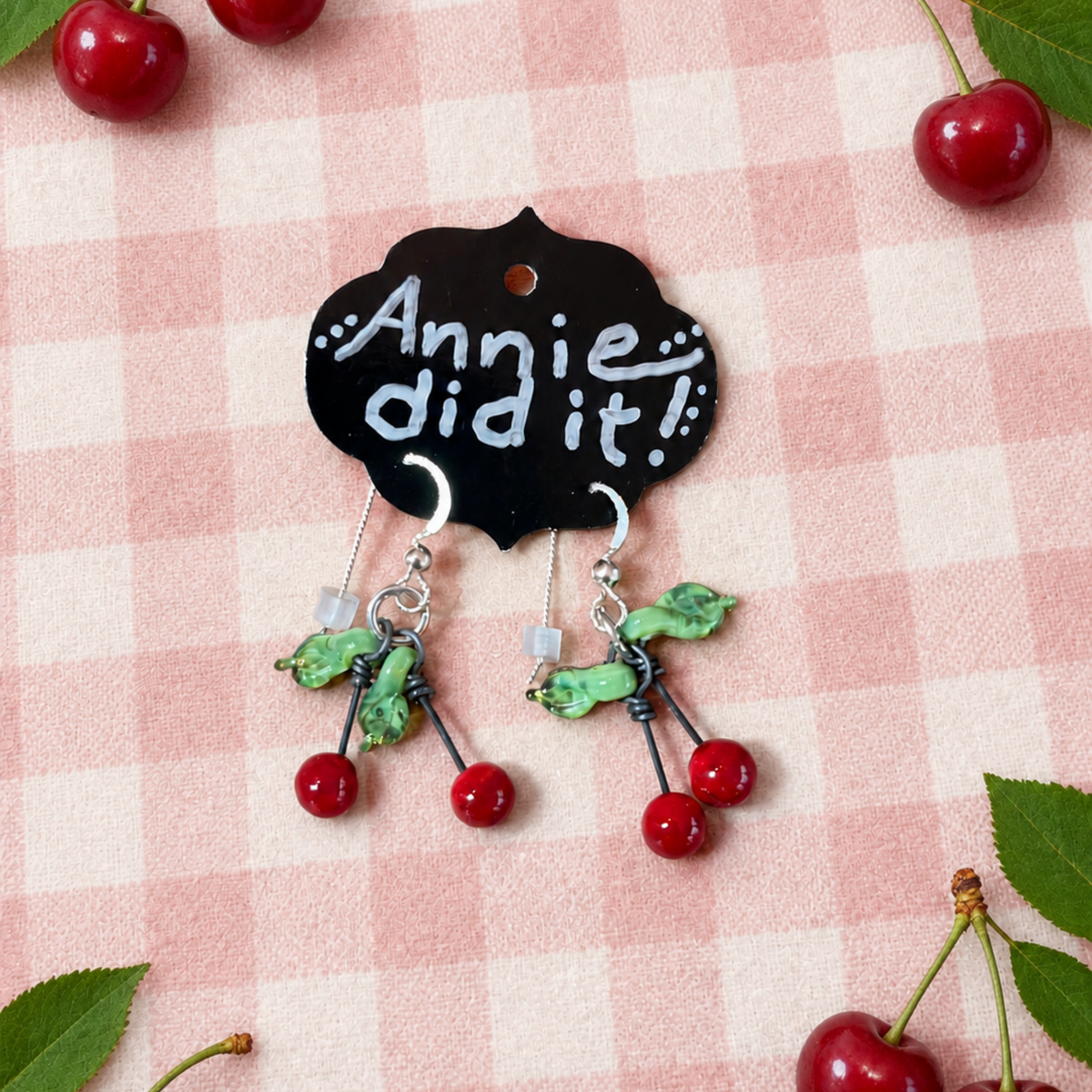 Cherry Glass Earrings
