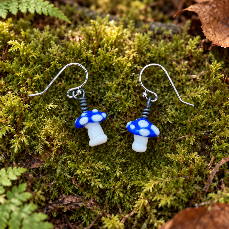 Mushroom Glass Earrings
