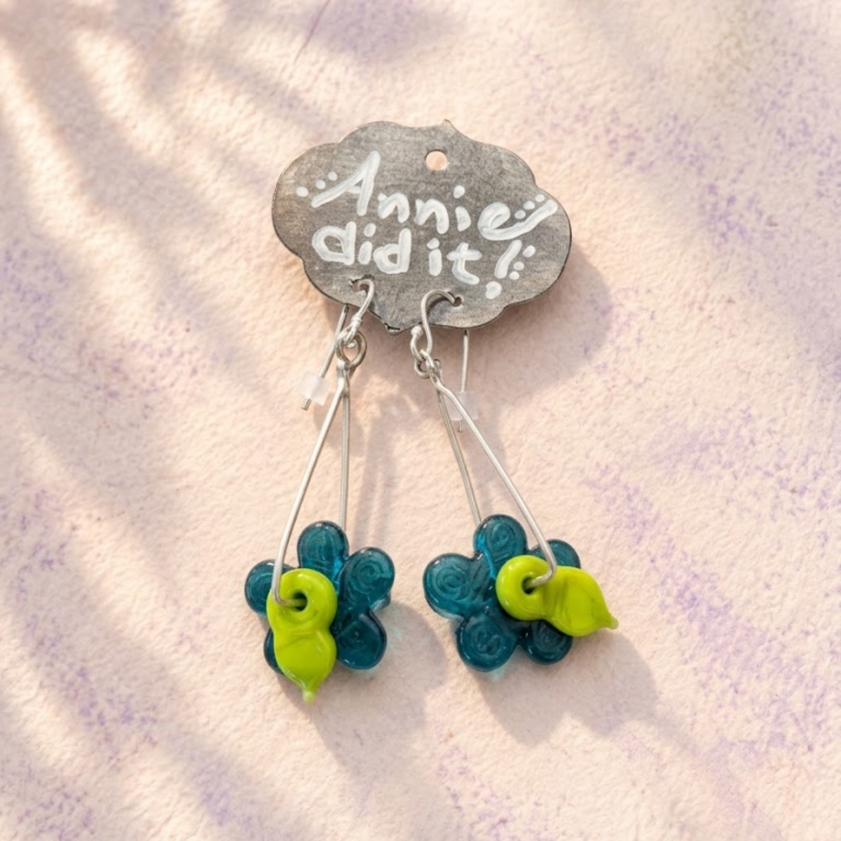 Daisy Lampwork Glass Earrings