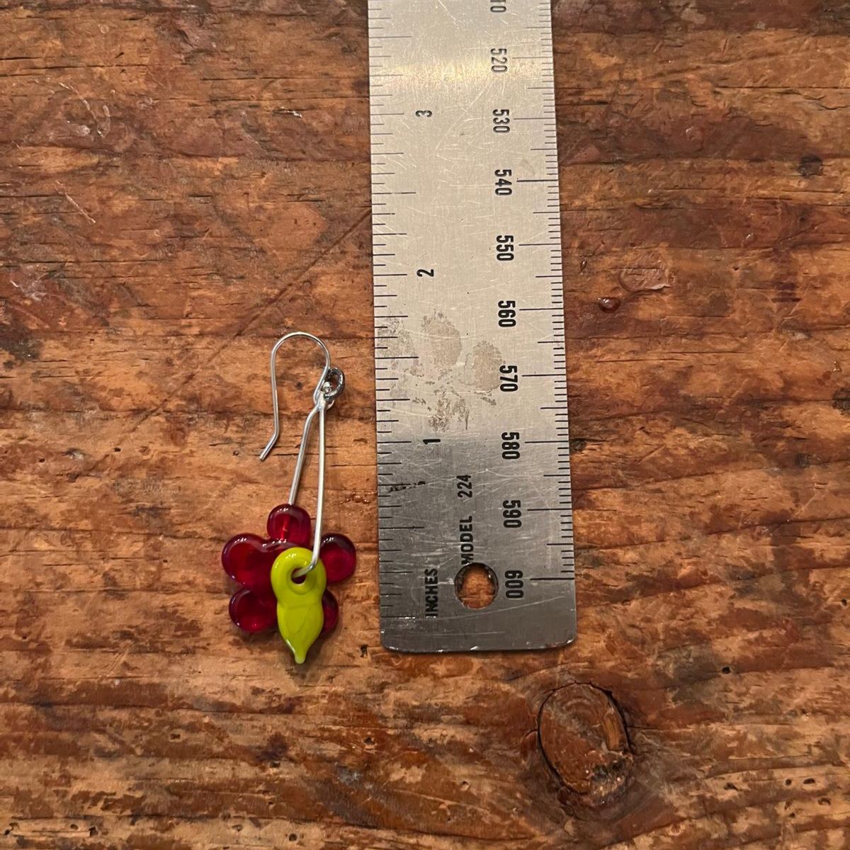Daisy Lampwork Glass Earrings