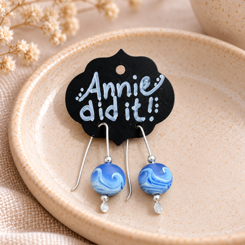 Coastal Lampwork Glass Earrings