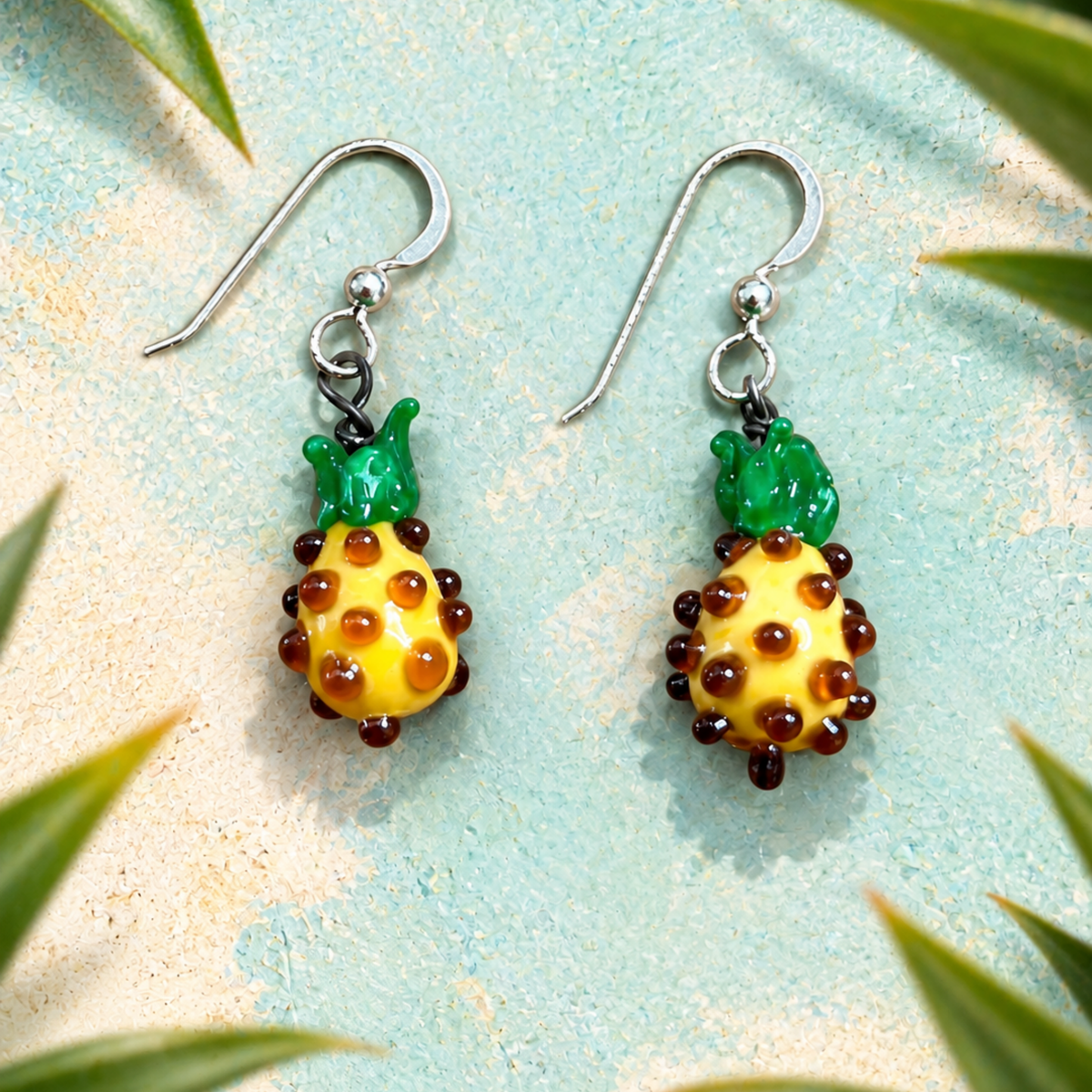 Pineapple Glass Earrings