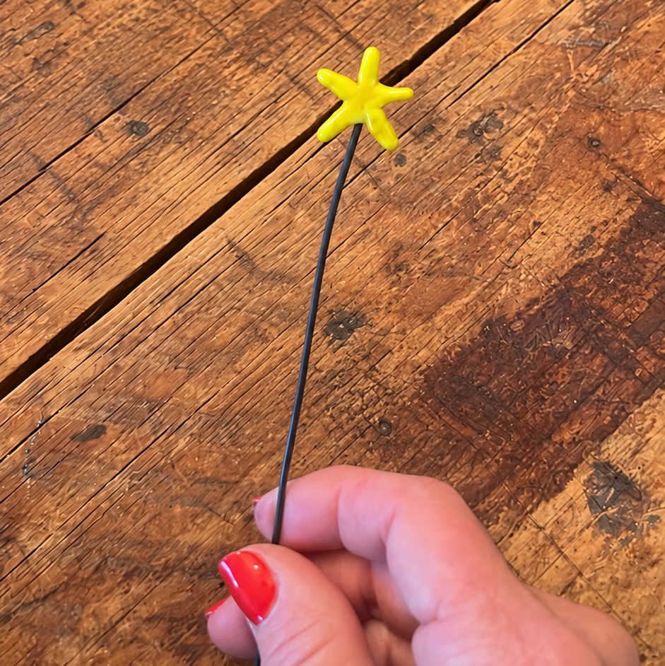 Star Lampwork Glass Plant Stick