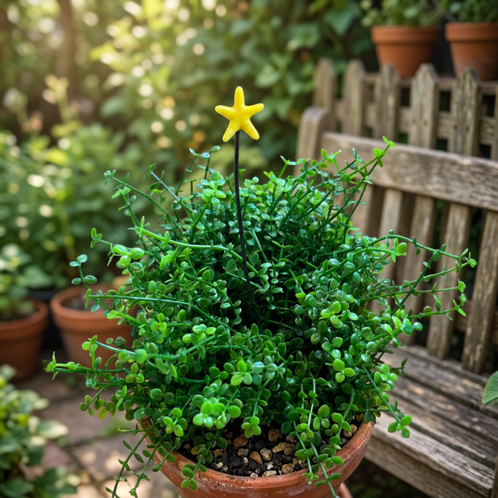 Star Lampwork Glass Plant Stick